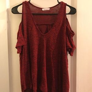 Lush, off shoulder red shirt